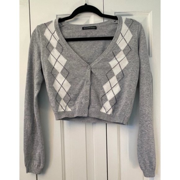 Brandy Melville Sweaters - Brandy Melville Cropped Argyle 90's Style Sweater